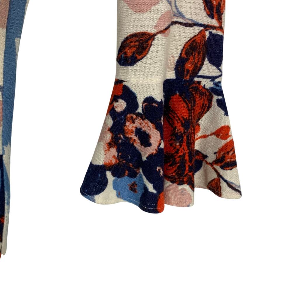 Anthropologie Maeve Anthousia Floral Swing Dress Size M Red Blue Cottagecore - Picture 4 of 9